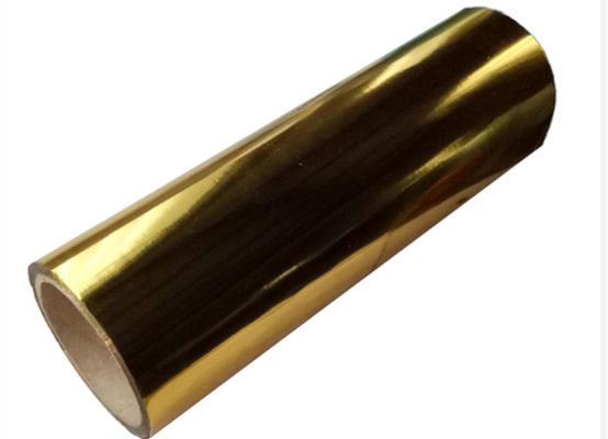 Good price 3000m öz yapışkan özel altın alüminyum metalleştirilmiş görsel laminat film rulo, 3 inç termal PET metalleştirilmiş film çevrimiçi